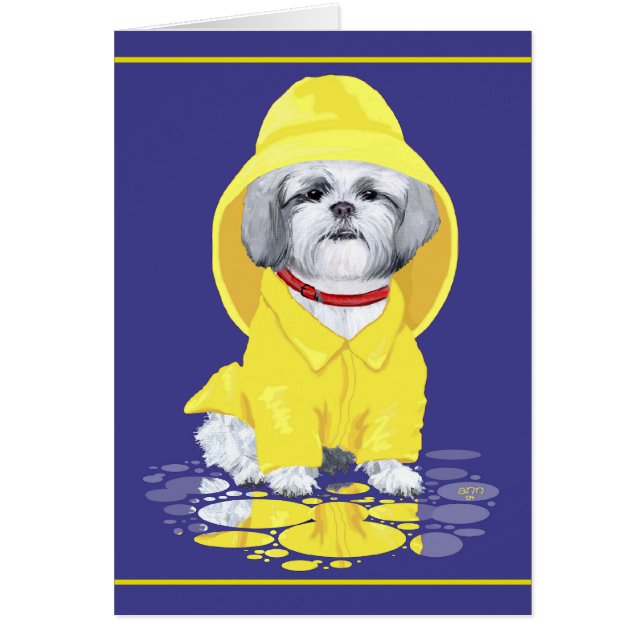 Cartão Chuvas de Abril Shih Tzu (Frente)
