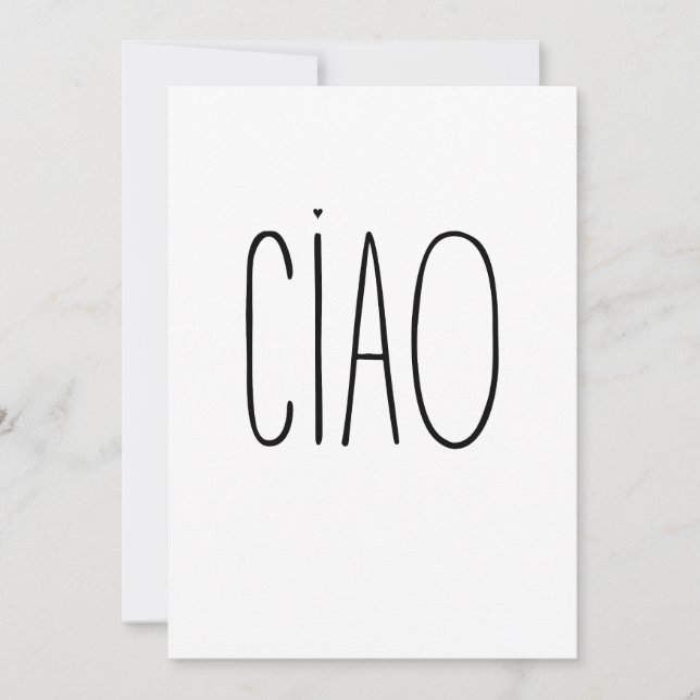 Cartão Ciao - minimalistic typography card (Frente)