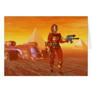 Cartão CIBORGUE ARES NO DESERTO HYPERION Ficção Científic