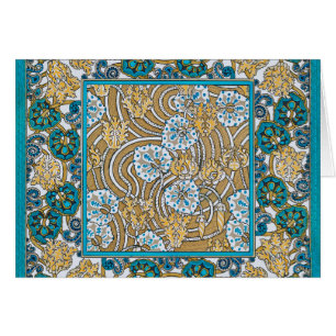 Cartão ciclamen azul arte nova flor botânica