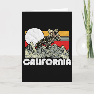 Cartão Ciclismo de Montanha Califórnia Vibe Retro Vintage