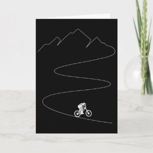 Cartão Ciclismo de Montanha - Ciclista Ciclismo Trilha Ún