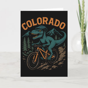 Cartão Ciclismo de Montanha Colorado T-rex Dinossauro Div