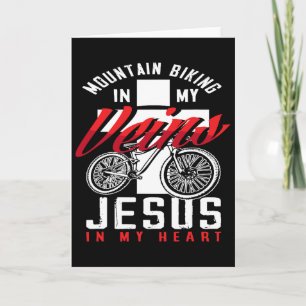 Cartão Ciclismo de Montanha em Minhas Veias Jesus no Meu