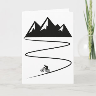 Cartão Ciclismo de Montanha Retro Gráfico de Ciclista Ret