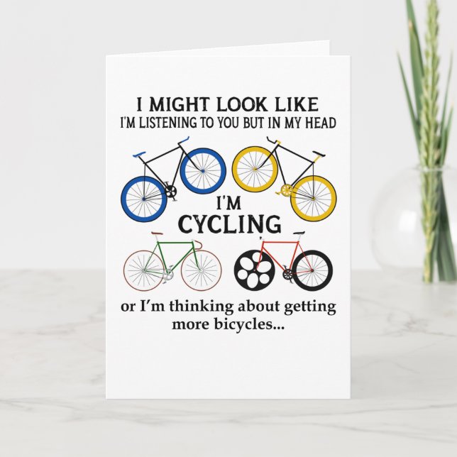 Cartão Ciclismo, posso parecer que estou te ouvindo (Frente)