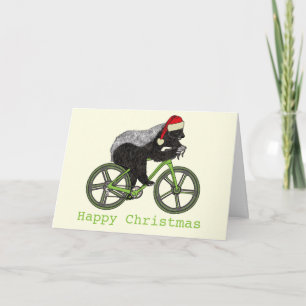 Cartão Ciclismo Texugo Mel Ciclismo Divertido Festivo Cic