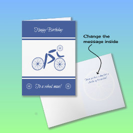 Cartão Ciclista engraçada do homem de rodas de aniversári