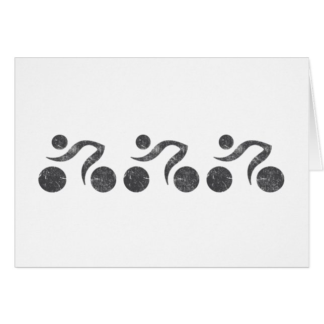 Cartão Ciclistas em Cinzas (Frente Horizontal)