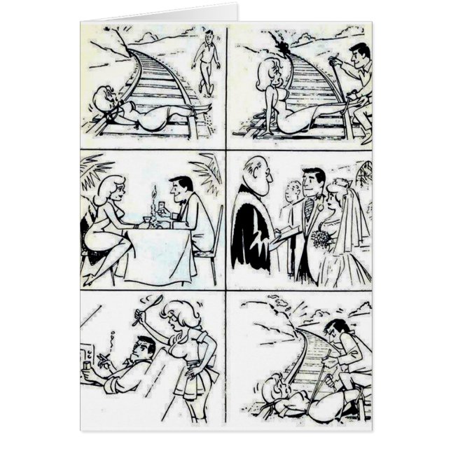 Cartão Ciclo engraçado da relação do casamento/namorando (Frente)