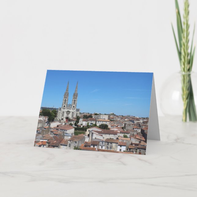 Cartão Cidade antiga de Niort Skyline, França (Frente)