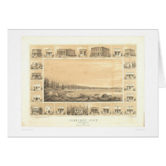Cartão Cidade crescente, mapa panorâmico 1857 do CA