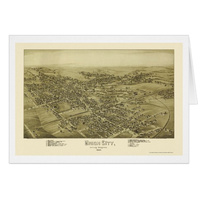 Cartão Cidade da união, mapa panorâmico do PA - 1895 (Frente Horizontal)