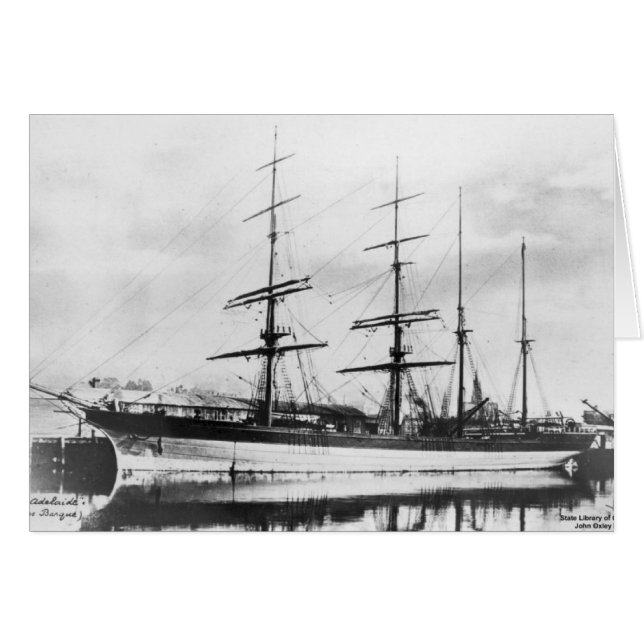 Cartão Cidade de Adelaide Navio Clipper 2 1800s (Frente Horizontal)