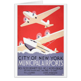 Cartão Cidade de aeroportos do Municipal de New York