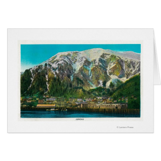 Cartão Cidade de Juneau, Alaska Juneau, AK (Frente Horizontal)