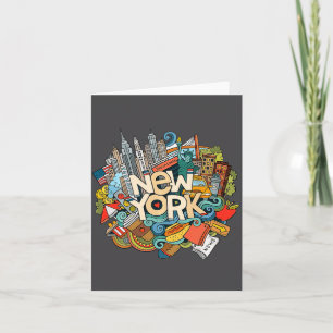Cartão Cidade de Nova York Nyc Silhueta Icônica Grande Pr