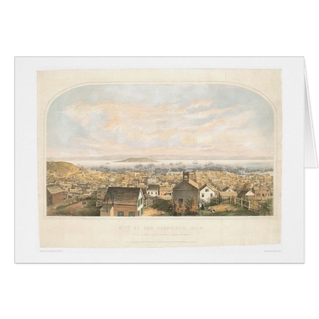 Cartão Cidade de San Francisco, CA 1852 (1065A) (Frente Horizontal)