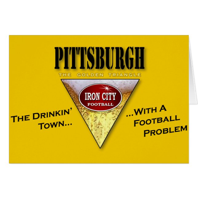 Cartão Cidade do bebendo com um problema de futebol (Frente Horizontal)