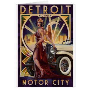 Cartão Cidade do motor de Detroit, Michigan