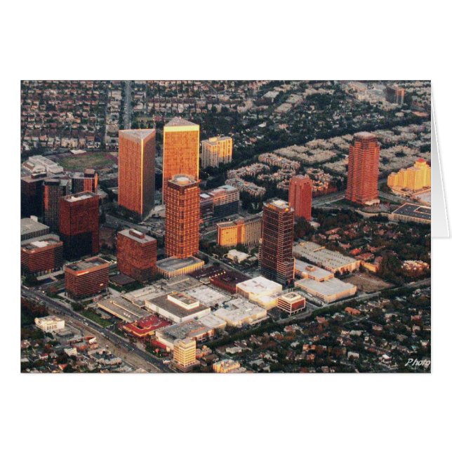 Cartão Cidade do século no por do sol (Frente horizontal)