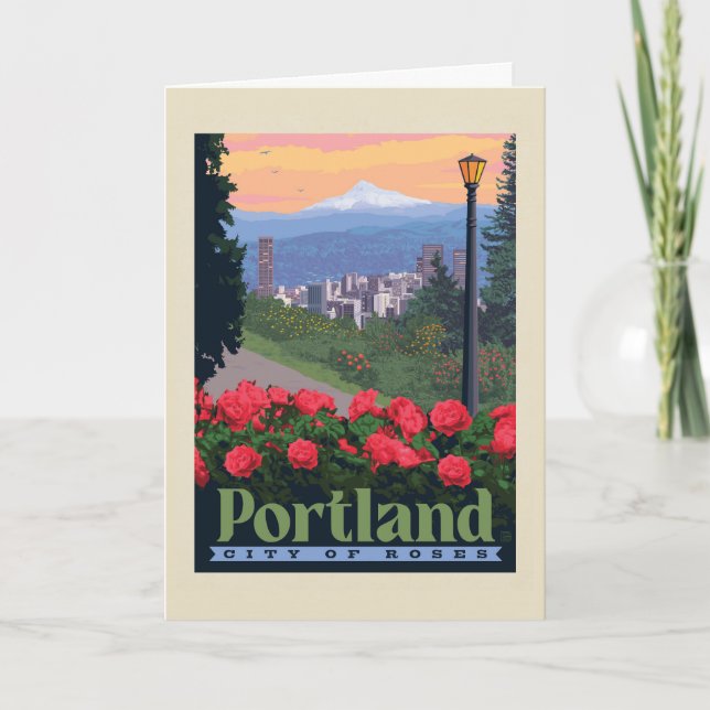 Cartão Cidade dos Rosas | Portland, Oregon (Frente)