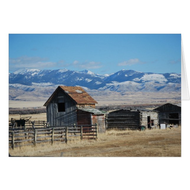 Cartão Cidade Fantasma Cena de Montanha Neve (Frente Horizontal)