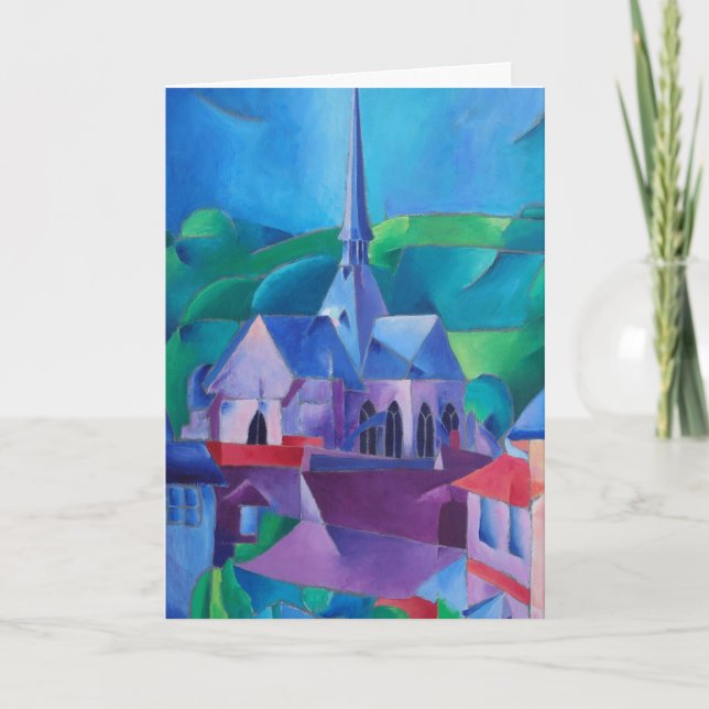 Cartão Cidade Francesa com Pintura da Igreja (Frente)