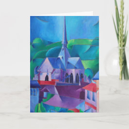 Cartão Cidade Francesa com Pintura da Igreja