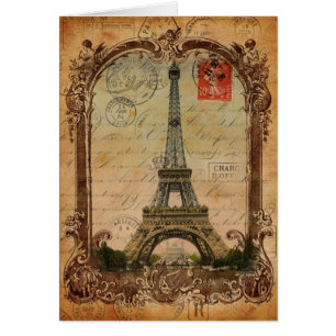 Cartão cidade moderna francesa paris eiffel torre