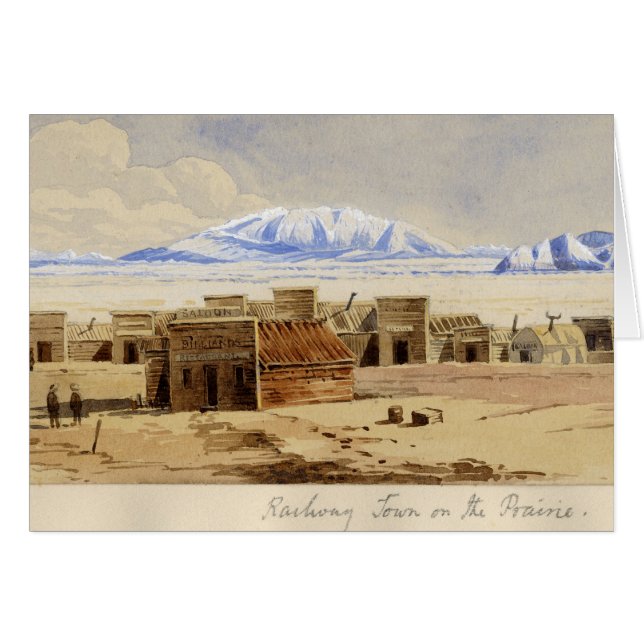 Cartão Cidade Railway na pradaria (Frente Horizontal)