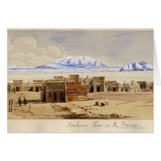 Cartão Cidade Railway na pradaria (Frente Horizontal)