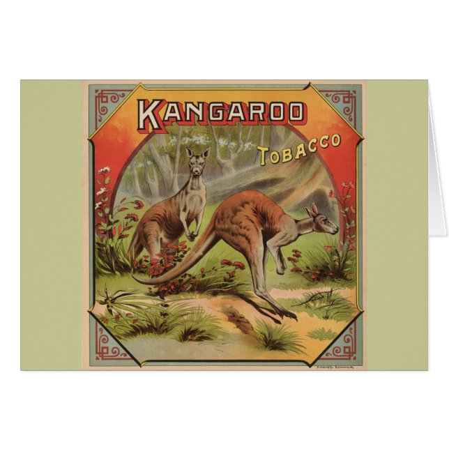Cartão Cigarro De Canguru 1900 (Frente Horizontal)