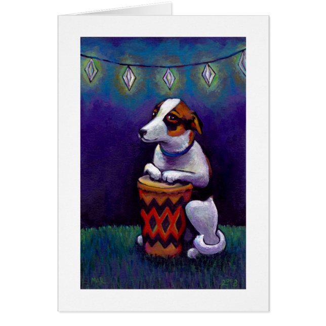 Cartão Cilindro de bongos que joga a arte de rufar (Frente)