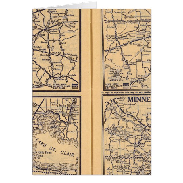 Cartão Cincinnati, Detroit, Indianápolis (Frente)