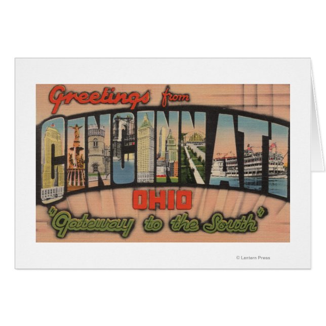 Cartão Cincinnati, Ohio (Gateway to South) (Frente Horizontal)