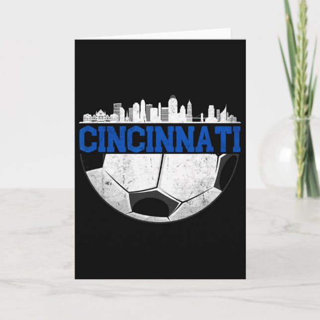 Cartão Cincinnati Soccer Distressed Cincy nati  (Frente)