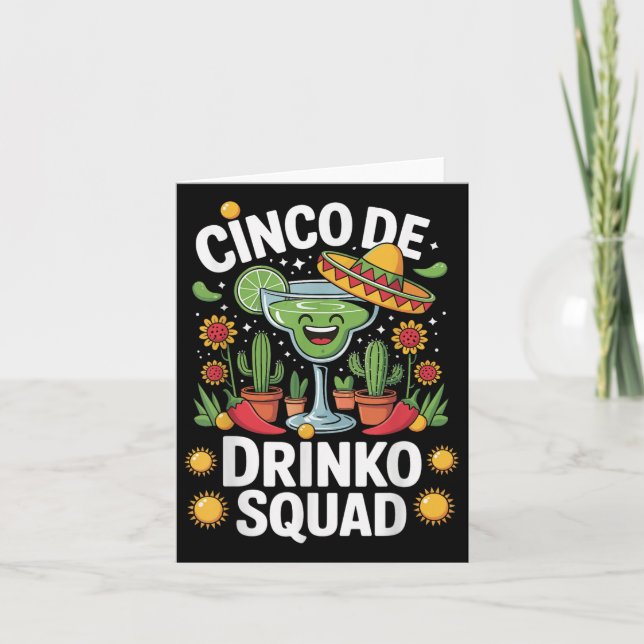 Cartão Cinco De Drinko Squad (Frente)