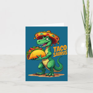 Cartão Cinco de maio festa t-rex chapéu tacosaurus