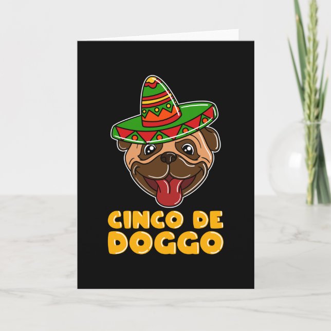 Cartão Cinco De Mayo Cachorro Engraçado Com Sombrero (Frente)