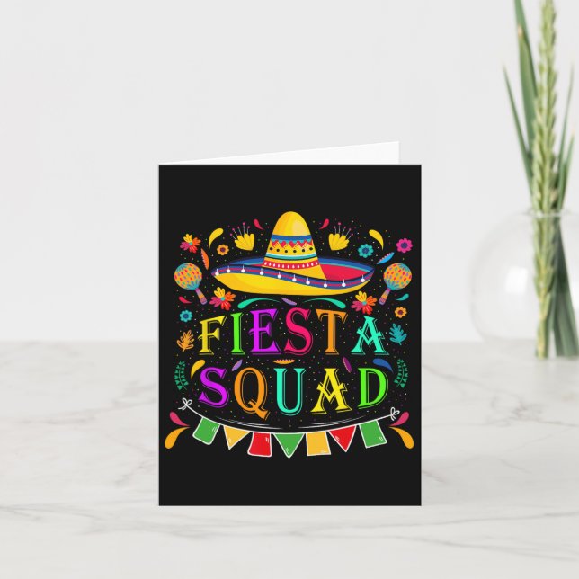 Cartão Cinco De Mayo Fiesta Squad Partido Mexicano Cinco  (Frente)