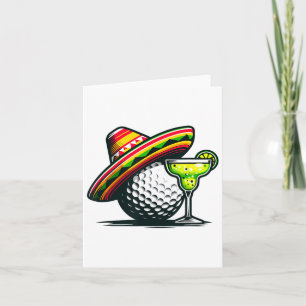 Cartão Cinco De Mayo Golf Ball Com Sombrero E Margarit