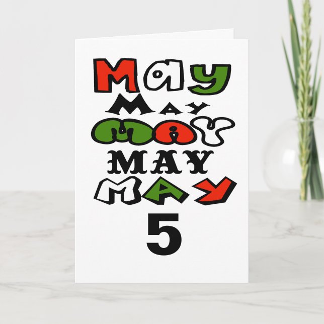 Cartão Cinco de Mayo  May 5 Greetng Card to Customize (Frente)