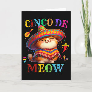 Cartão Cinco De Mayo Miau Gato Fofo Amante Vamos Festa Me