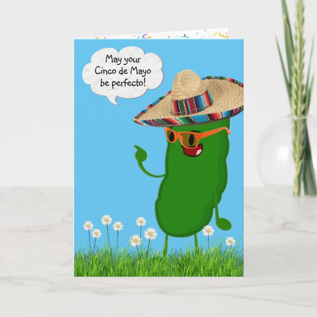 Cartão Cinco de Mayo Pickle com Sombrero (Frente)