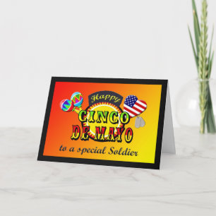 Cartão Cinco de Mayo Soldado Militar