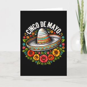 Cartão Cinco De Mayo Sombrero Flores Fiesta Mexicana 5 De