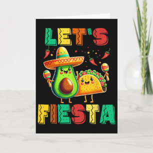 Cartão Cinco De Mayo Vamos Festejar Abacate E Tacos Cinco