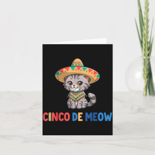 Cartão Cinco De Meow Sombrero Engraçado Gato Cinco De May