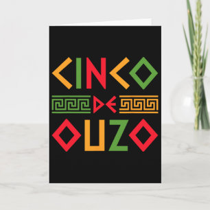 Cartão Cinco De Ouzo Retro Divertido Grego Páscoa Cinco D